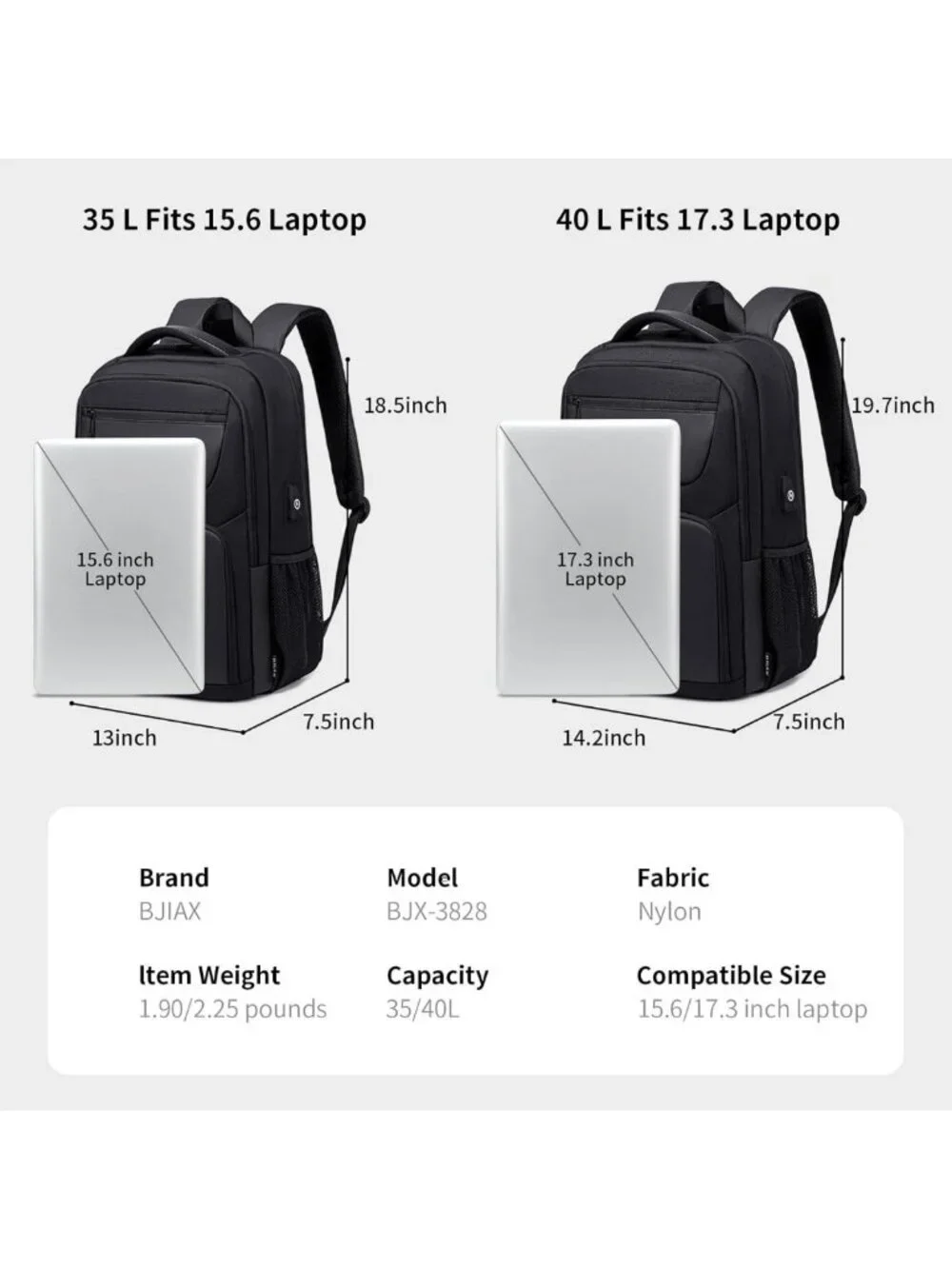 Stylish Water-Resistant Laptop Backpack with USB Port, Anti-Theft 17.3